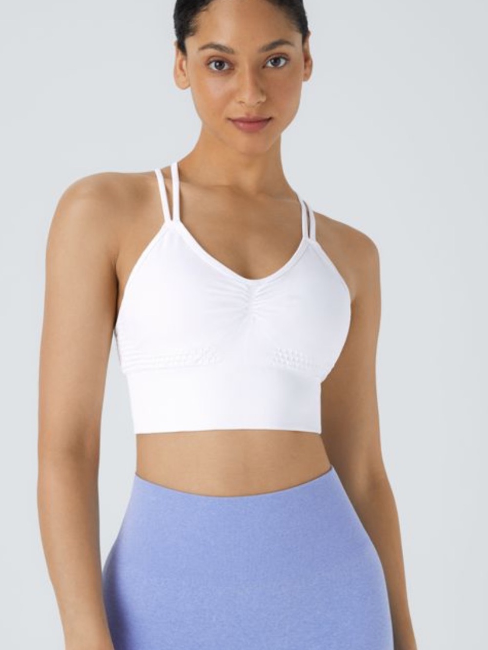 NEW HALARA OneForm Seamless Flow Low Support Ruched Double Straps Sports Bra M